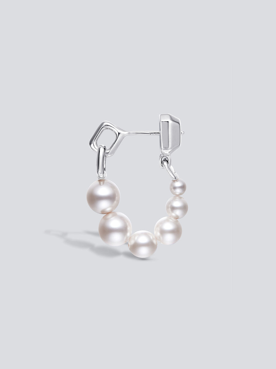 Beaded Pearl Soft Hoop Earring by fashion jewelry and accessory brand THEYKNOW