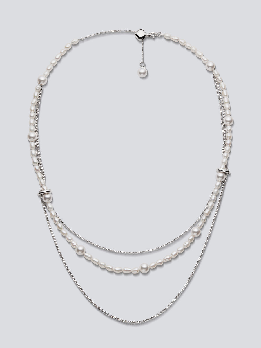 Beaded Pearl Layered Necklace by fashion jewelry and accessory brand THEYKNOW