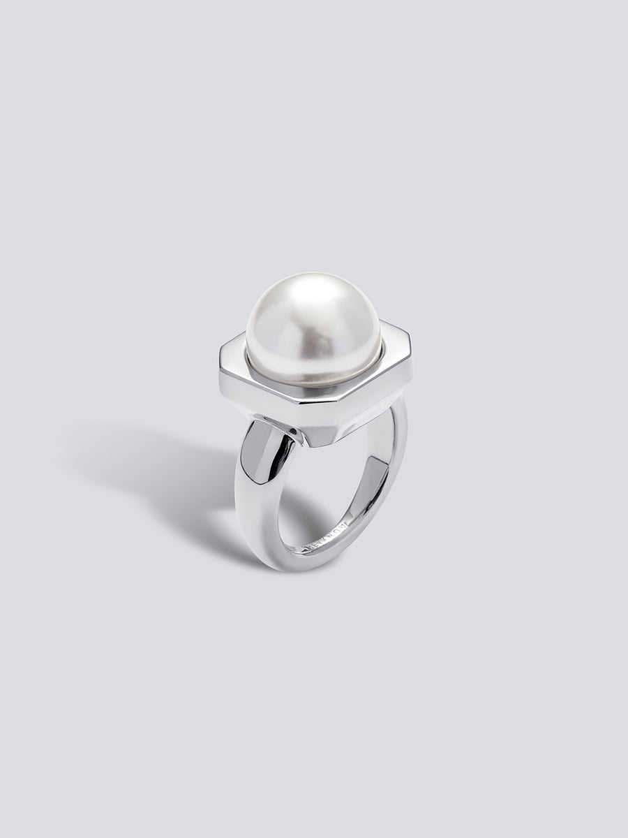 Gem Clasp Pearl Ring by fashion jewelry and accessory brand THEYKNOW