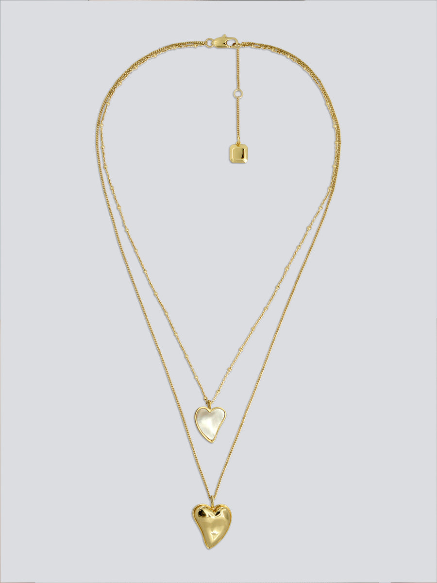 Heart to Heart Double Layered Necklace