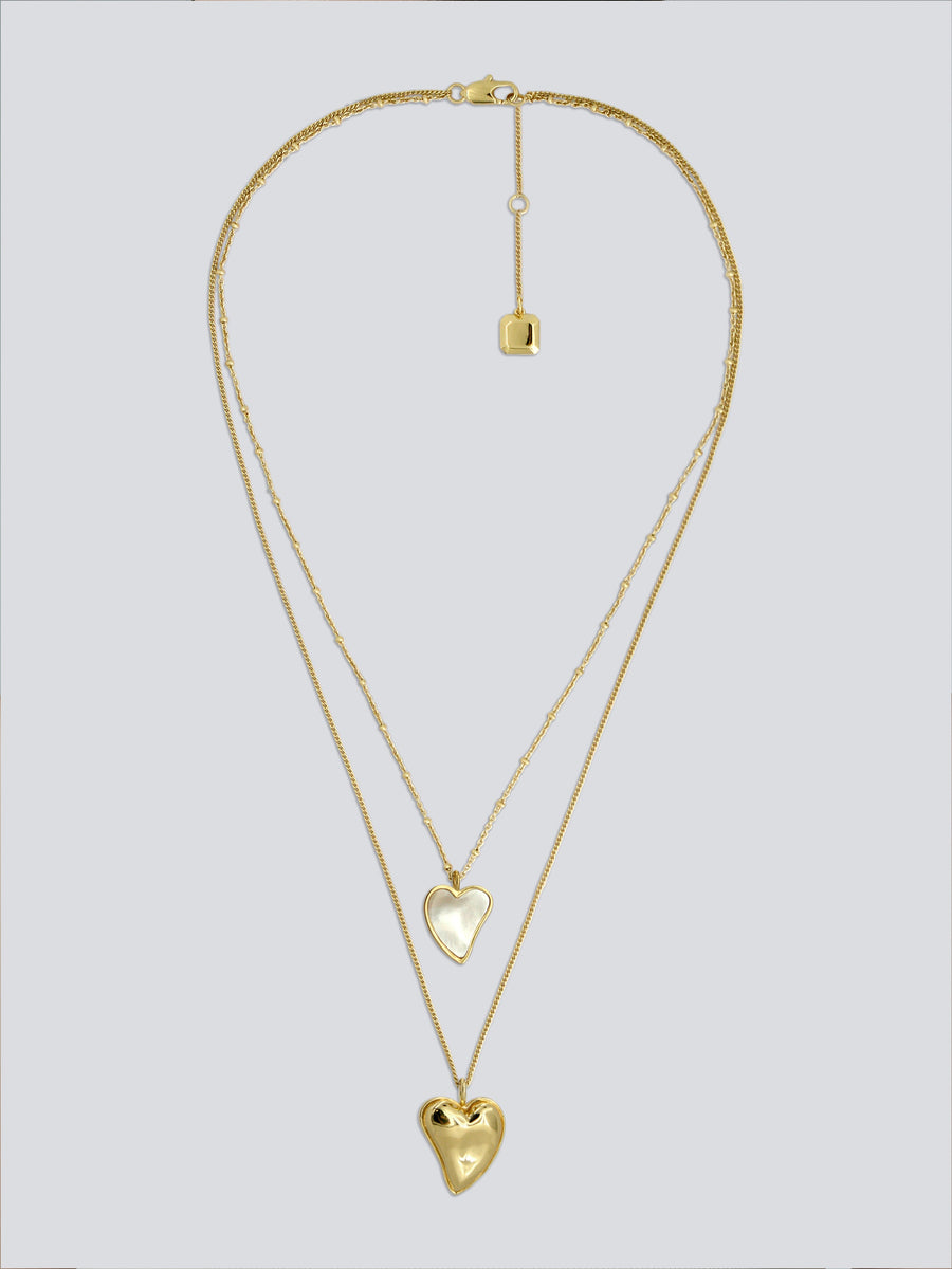 Heart to Heart Double Layerd Necklace