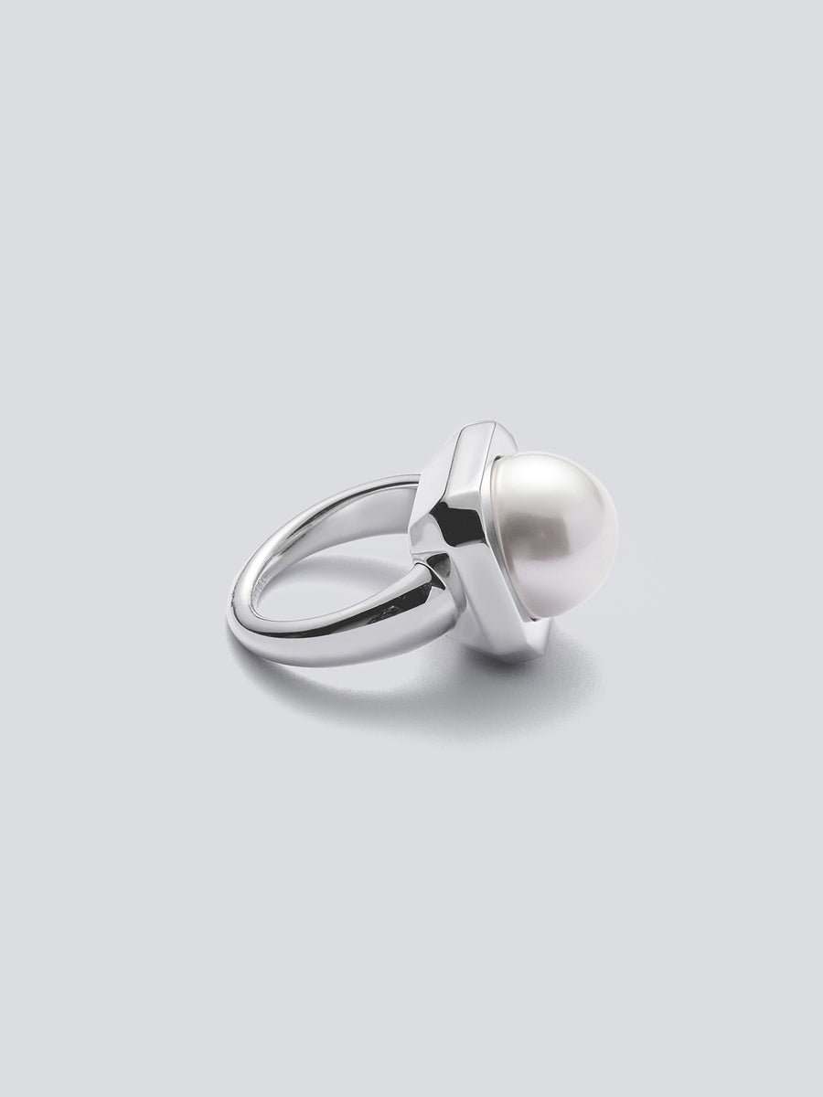 Gem Clasp Pearl Ring by fashion jewelry and accessory brand THEYKNOW