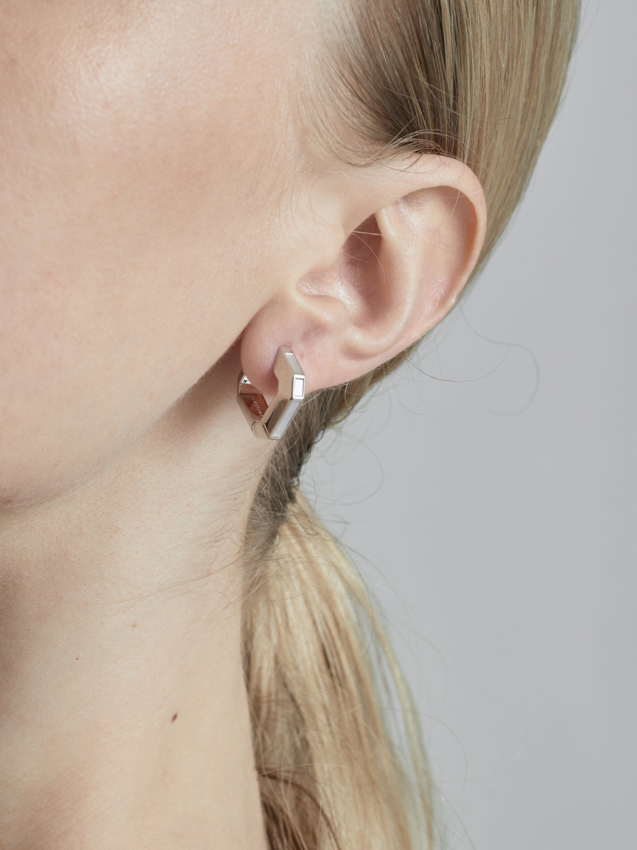 Gem Hoop Earring with MOP by fashion jewelry and accessory brand THEYKNOW