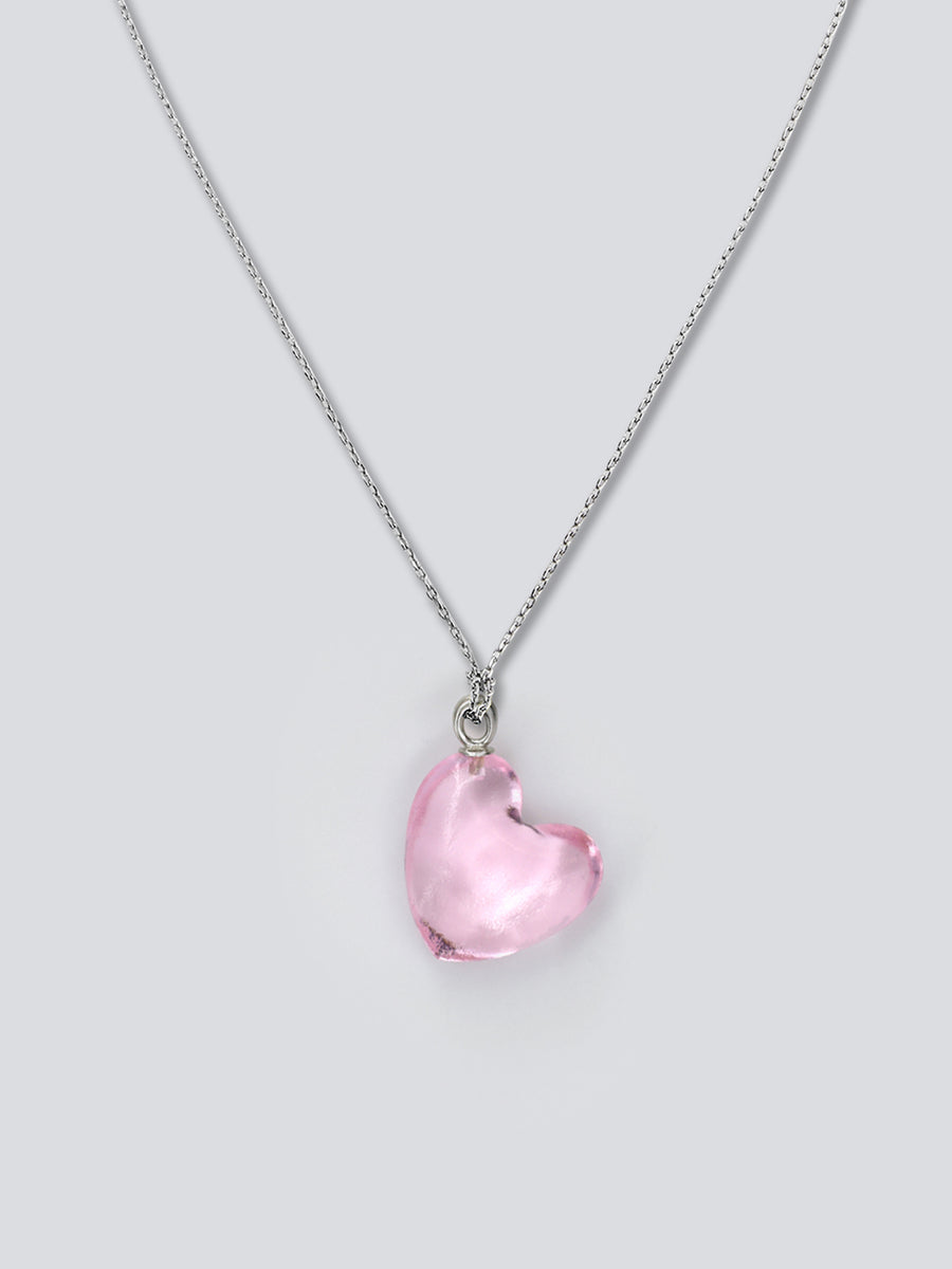 Glace Pink Heart Necklace by fashion jewelry and accessory brand THEYKNOW