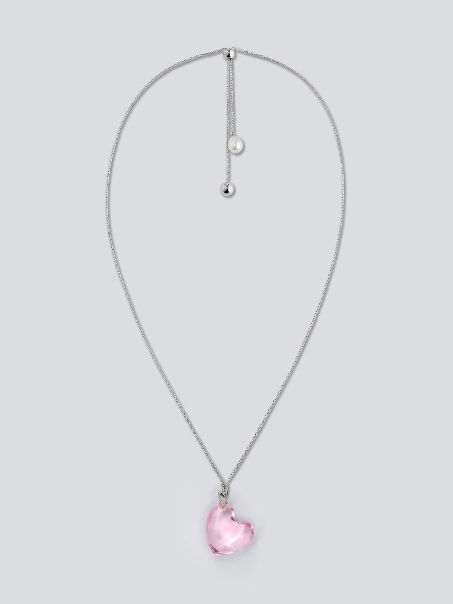 Glace Pink Heart Necklace by fashion jewelry and accessory brand THEYKNOW