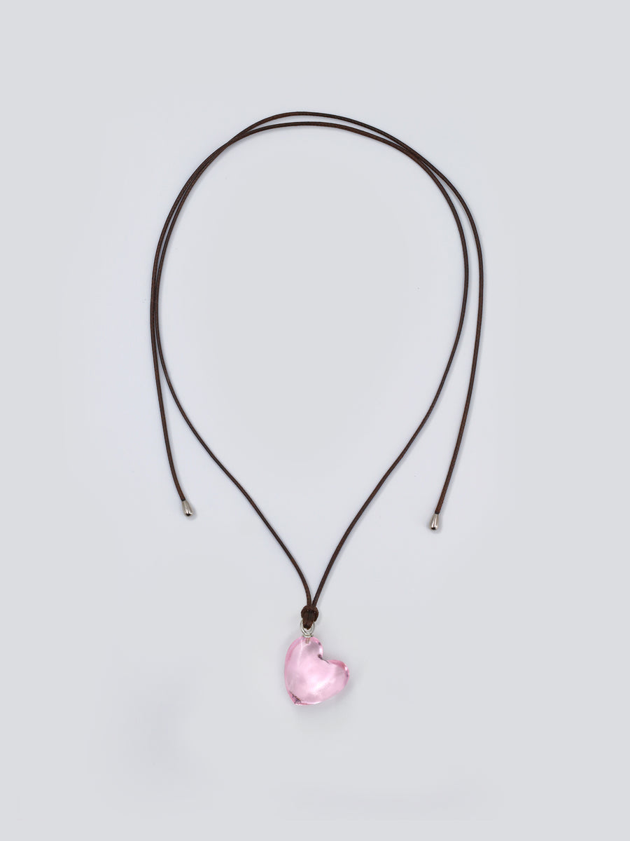 Glace Pink Heart Necklace by fashion jewelry and accessory brand THEYKNOW