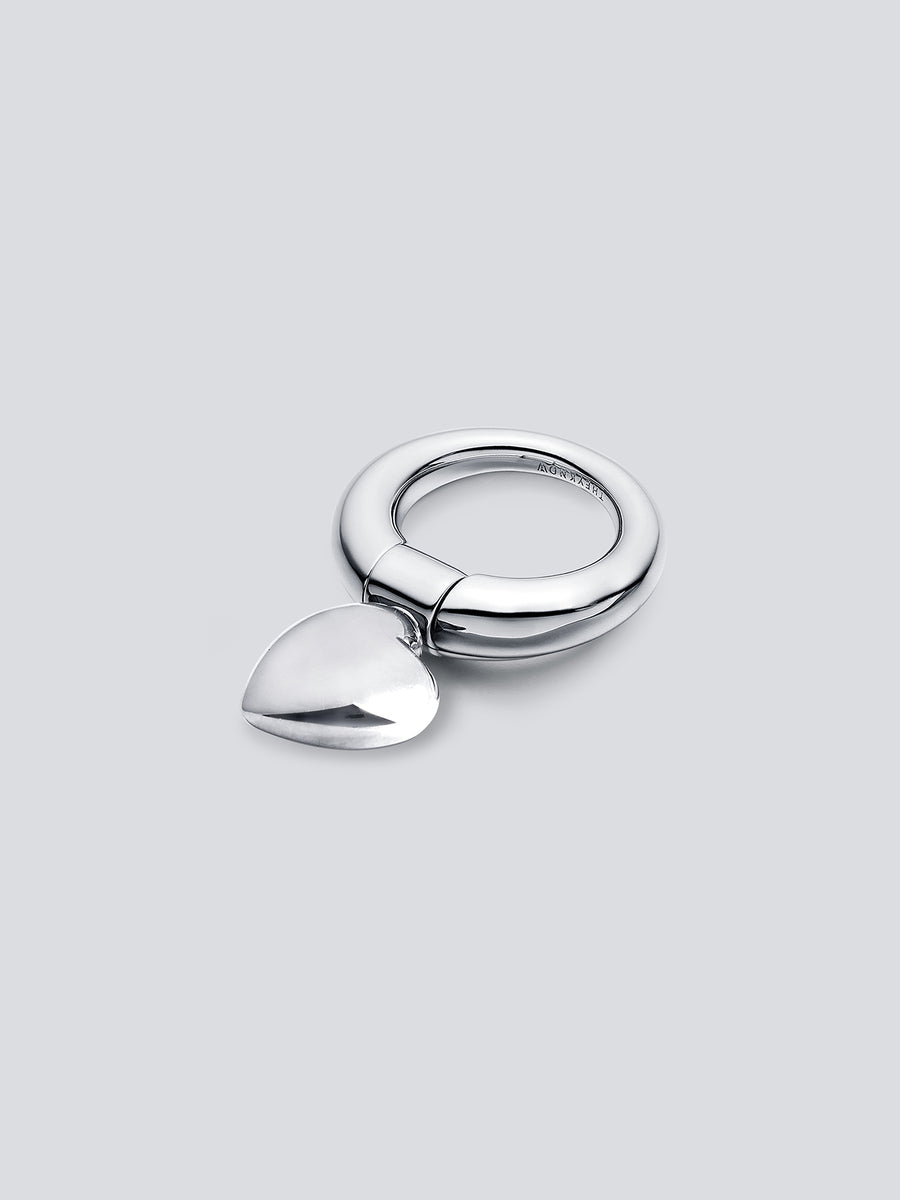 Silver Heart Charm Ring by fashion jewelry and accessory brand THEYKNOW