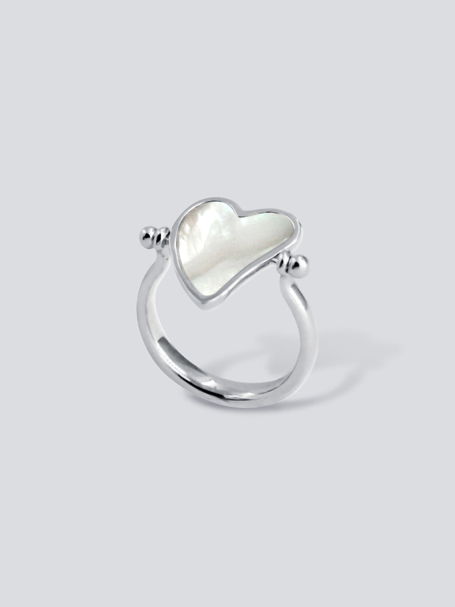 Heart to Heart MOP Swivel Ring