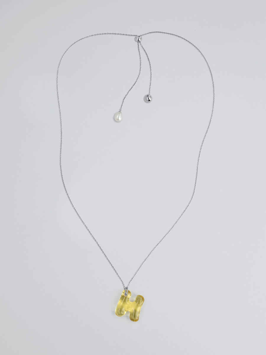 Mini Glace Initial H Necklace