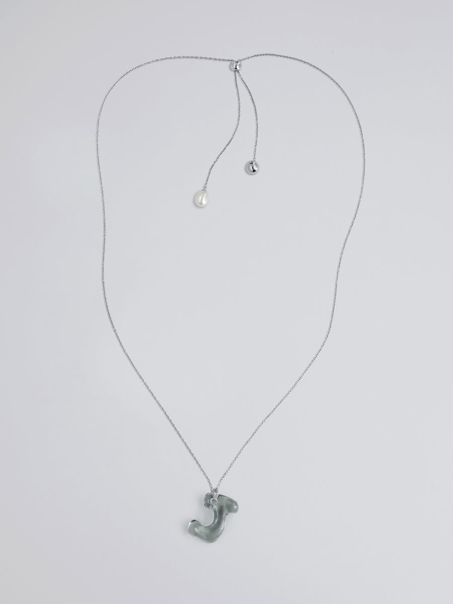 Mini Glace Initial J Necklace