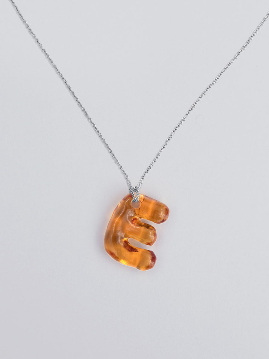 Mini Glace Initial E Necklace