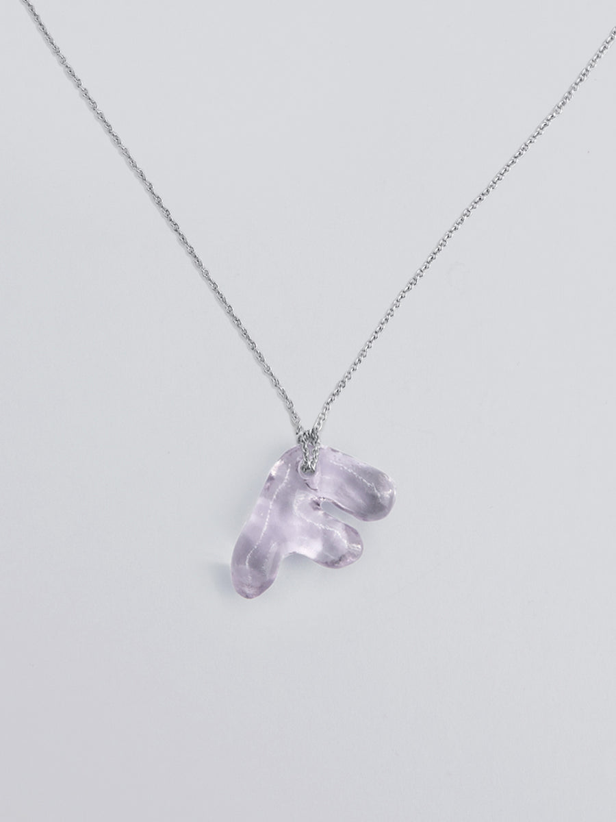 Mini Glace Initial F Necklace