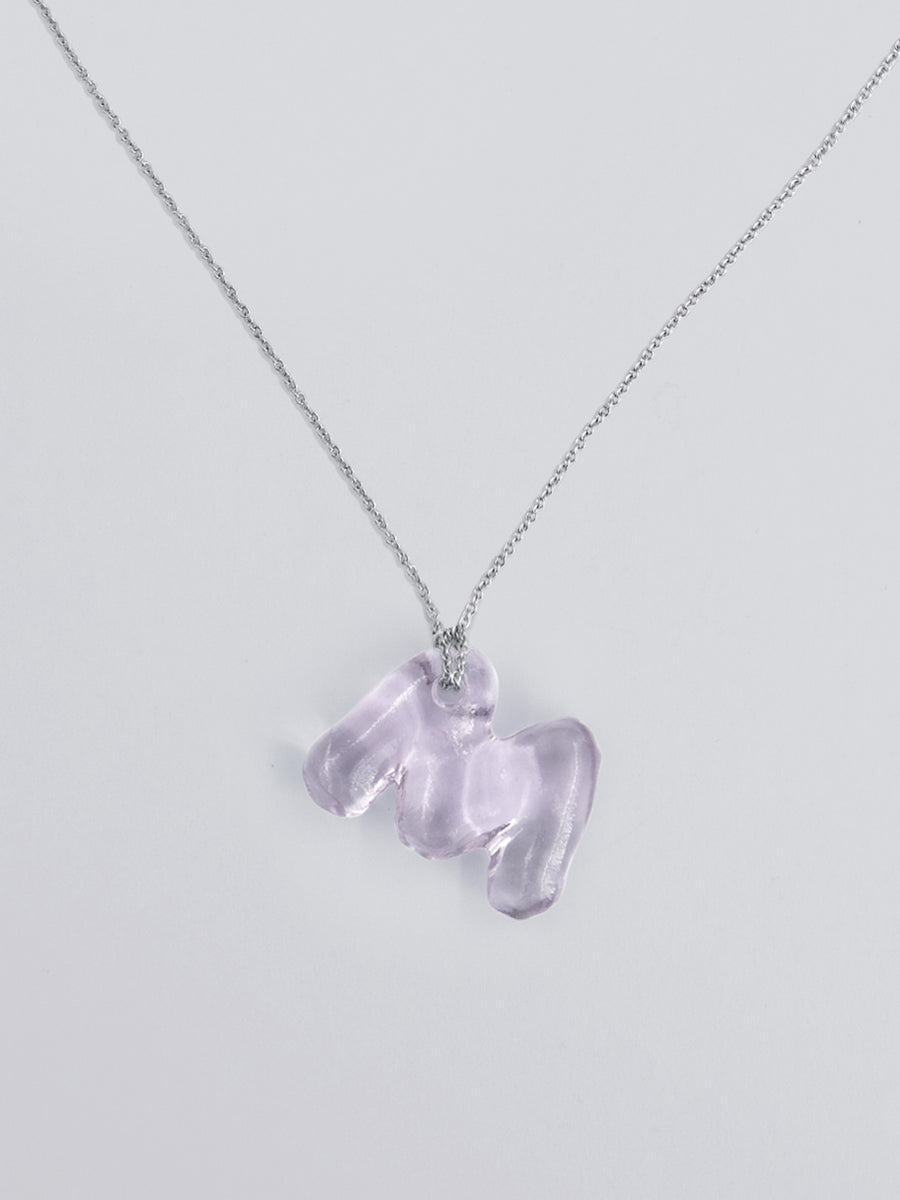 Mini Glace Initial M Necklace