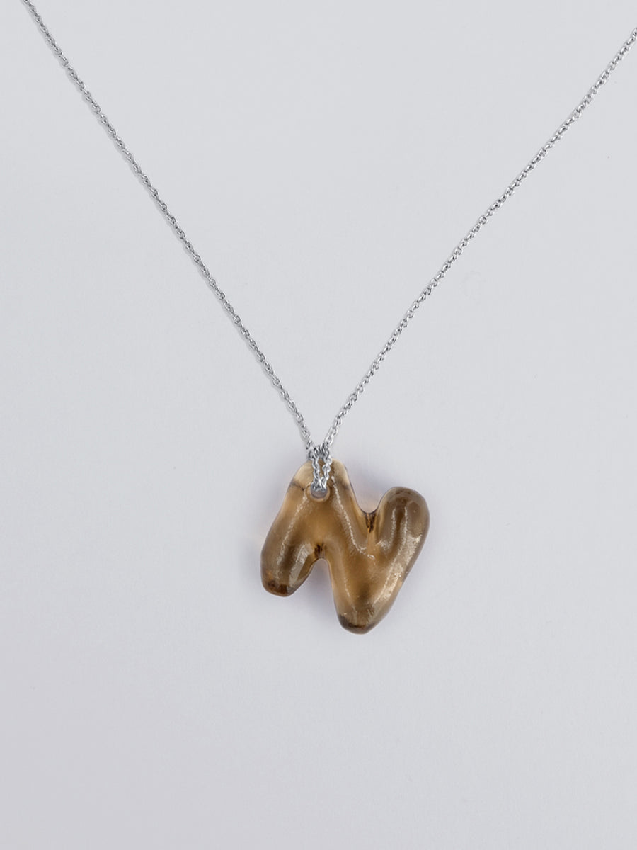 Mini Glace Initial N Necklace