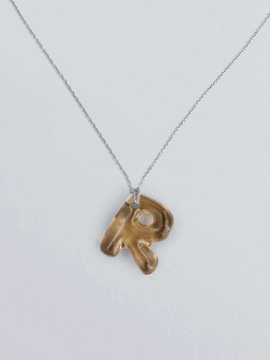 Mini Glace Initial R Necklace