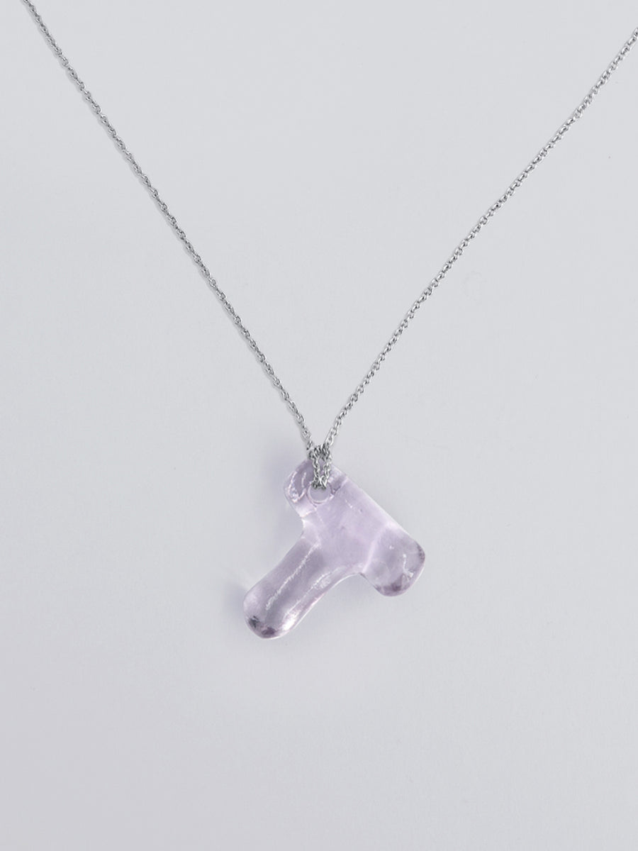 Mini Glace Initial T Necklace