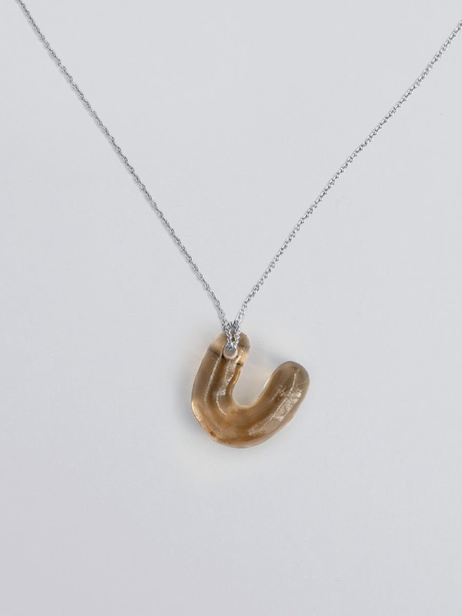 Mini Glace Initial U Necklace