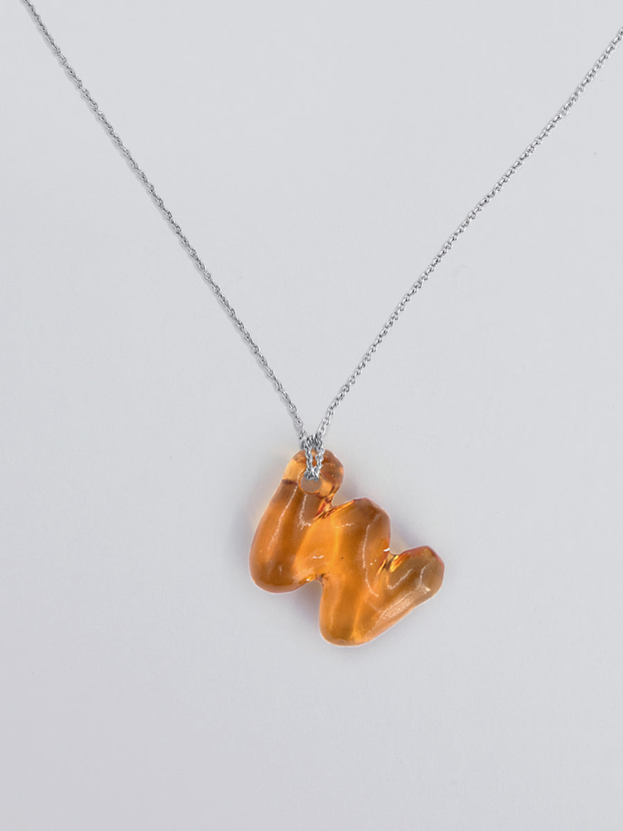 Mini Glace Initial W Necklace