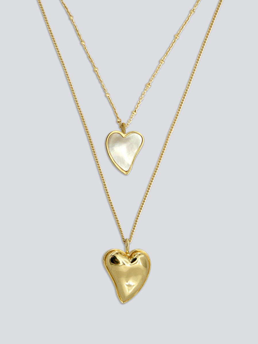 Heart to Heart Double Layered Necklace