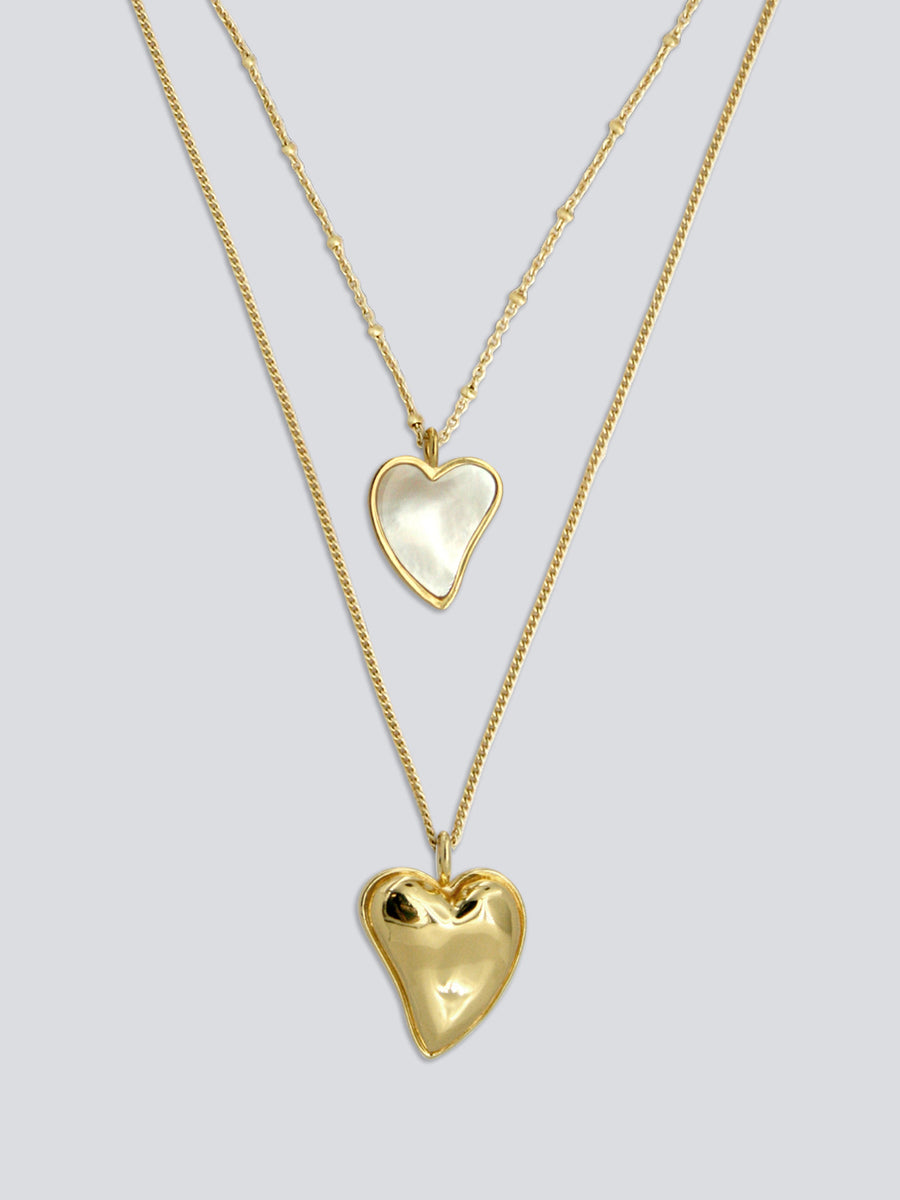 Heart to Heart Double Layerd Necklace