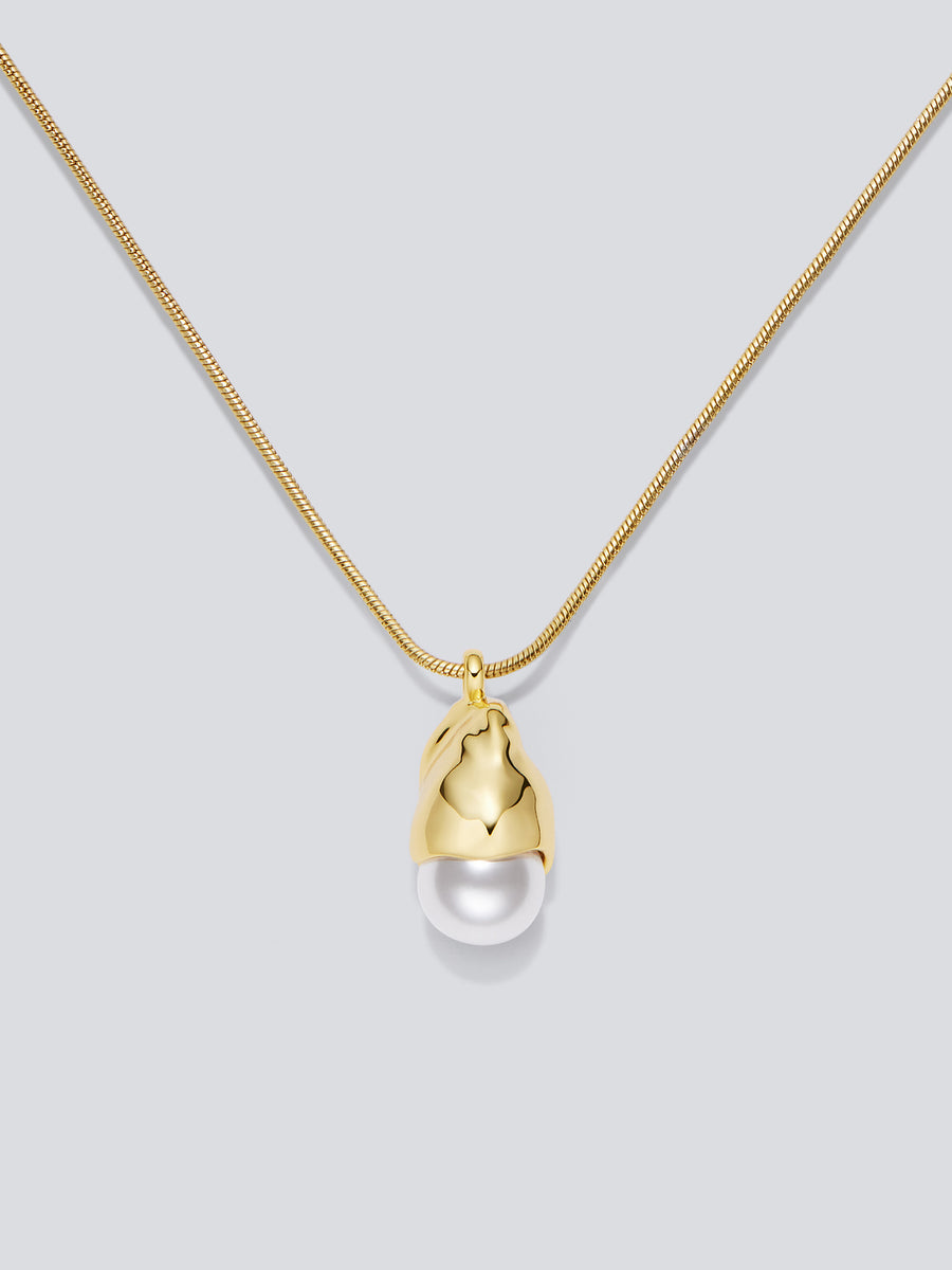 Pearl Bell Pendant Necklace by fashion jewelry and accessory brand THEYKNOW