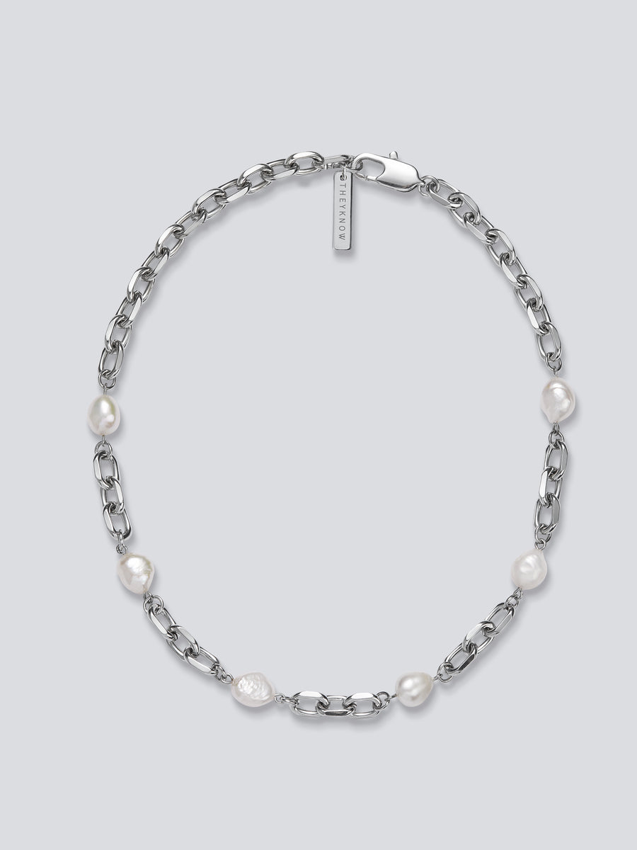 Baroque Pearl Chain Necklace by fashion jewelry and accessory brand THEYKNOW