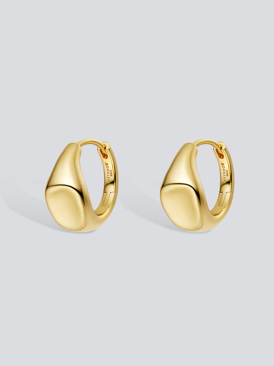 Signet Hoop Earrings by fashion jewelry and accessory brand THEYKNOW