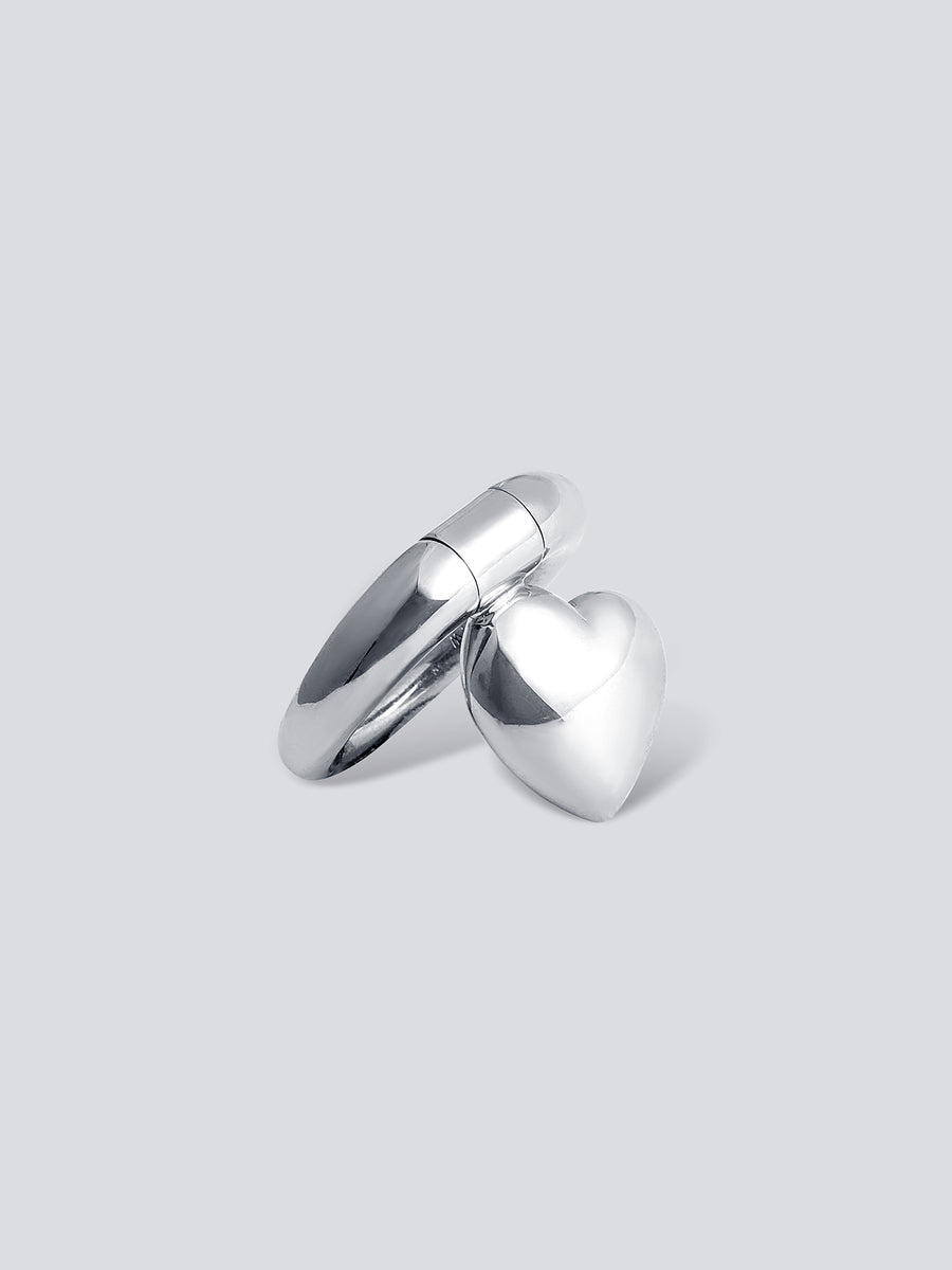 Silver Heart Charm Ring by fashion jewelry and accessory brand THEYKNOW