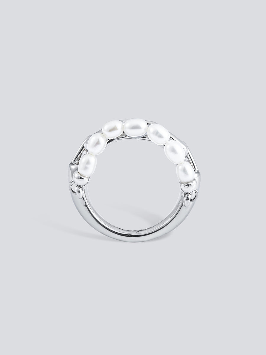 Pearl Chain Link Ring 002 by fashion jewelry and accessory brand THEYKNOW