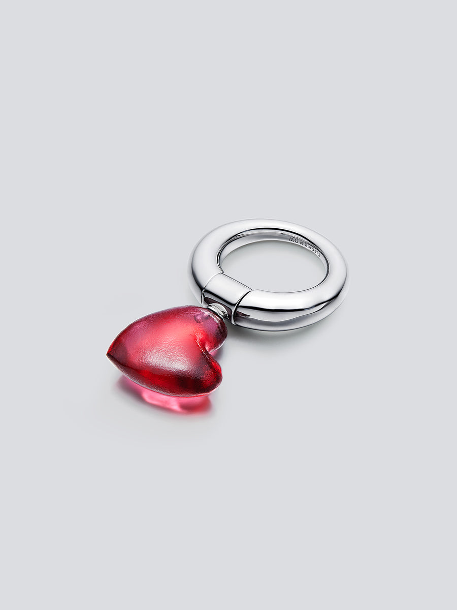 Glass Heart Charm Ring by fashion jewelry and accessory brand THEYKNOW