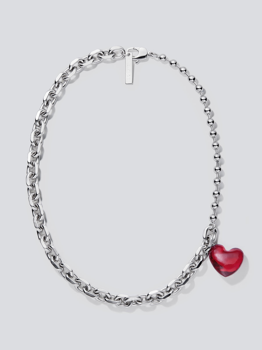 Glass Heart Necklace by fashion jewelry and accessory brand THEYKNOW