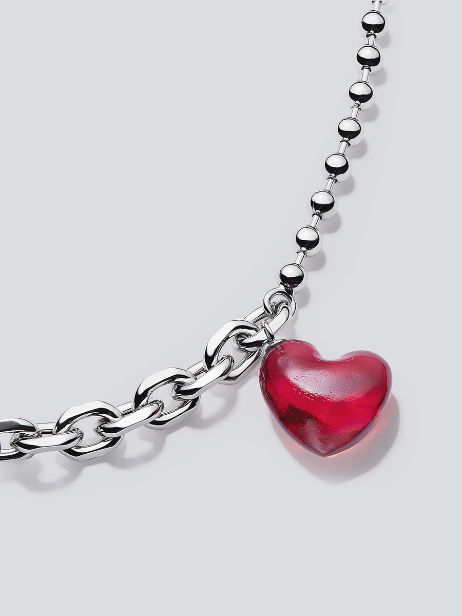 Glass Heart Necklace by fashion jewelry and accessory brand THEYKNOW