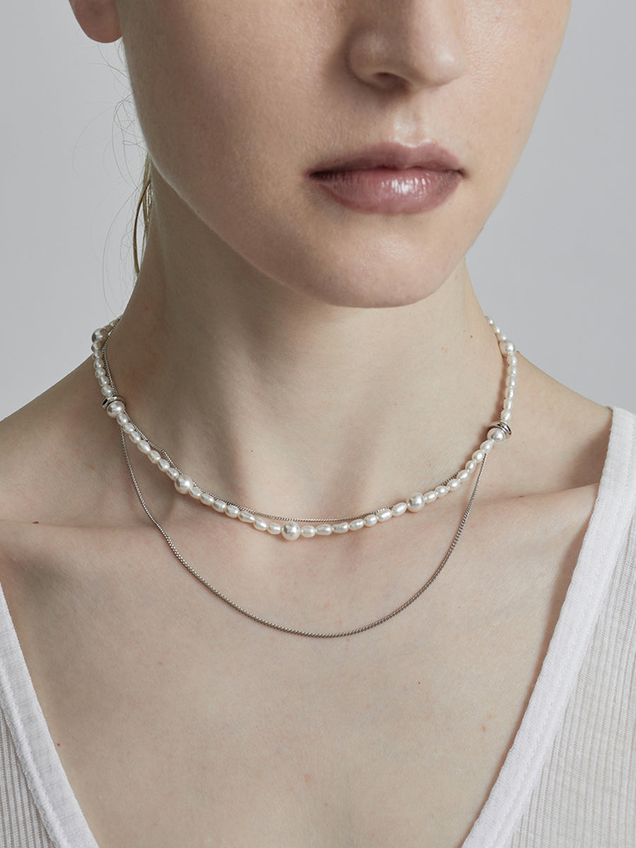 Layered pearl sale necklace costume jewelry