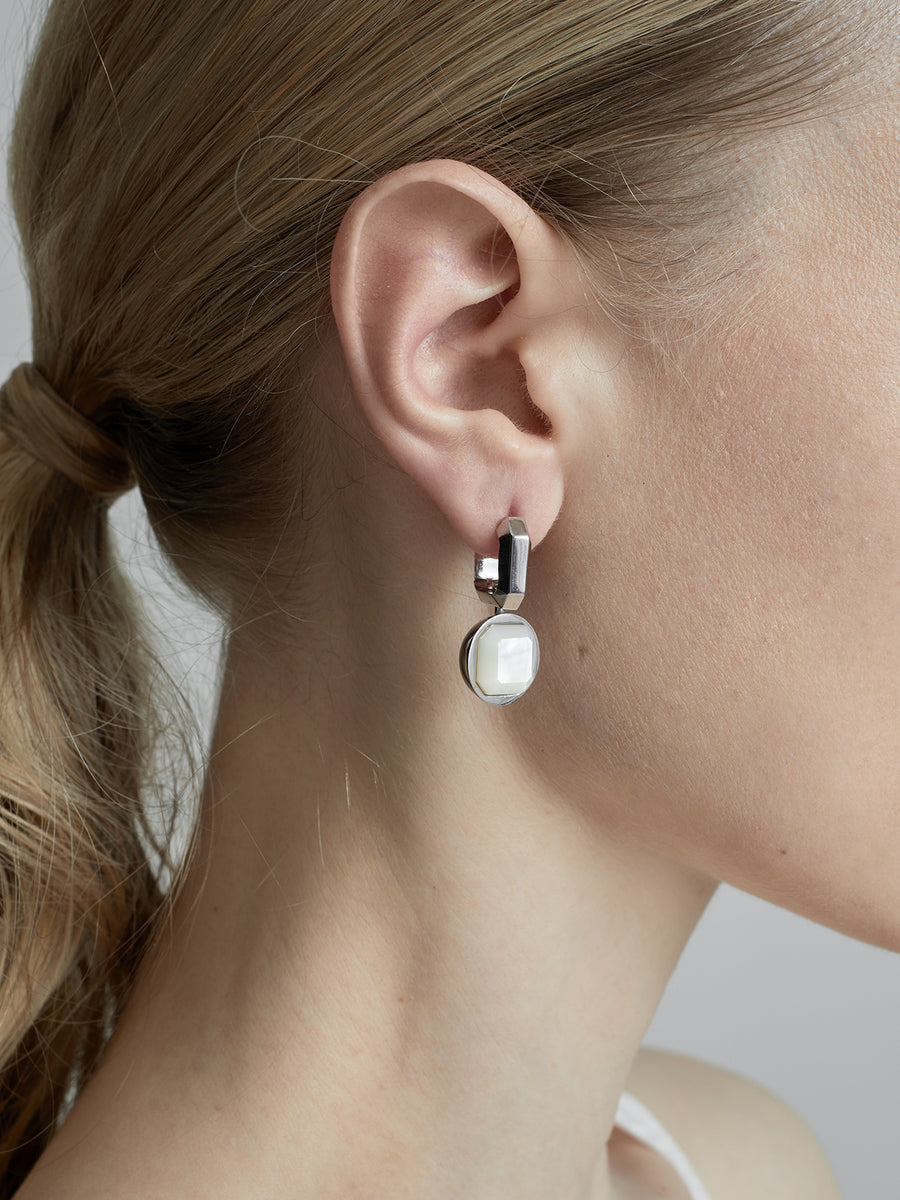 Gem Sphere Earring with MOP by fashion jewelry and accessory brand THEYKNOW