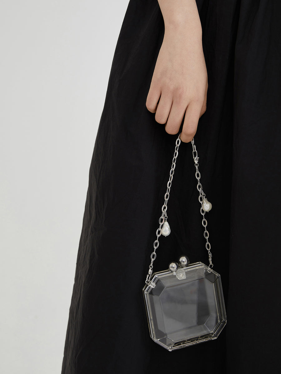 Gem Bag with Pearl Chain by fashion jewelry and accessory brand THEYKNOW