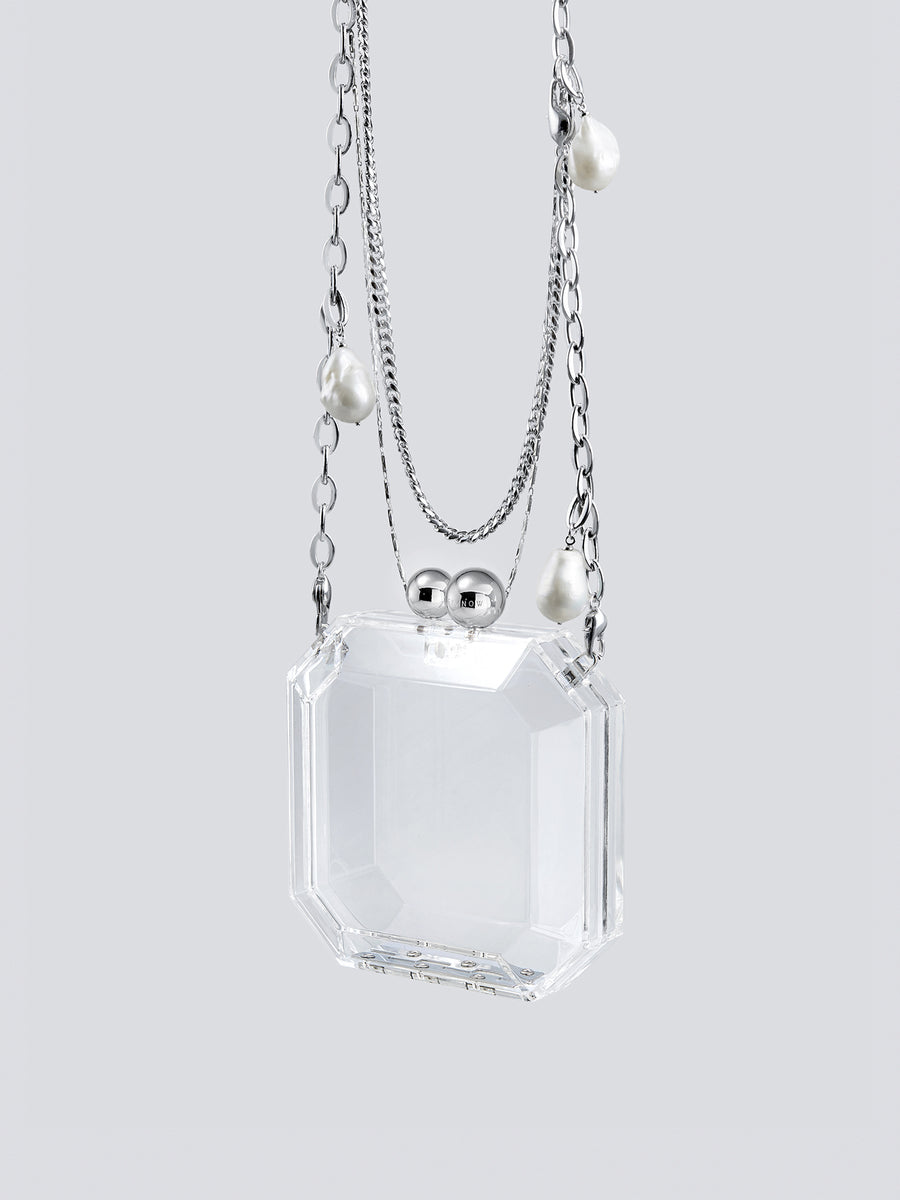 Gem Bag with Pearl Chain by fashion jewelry and accessory brand THEYKNOW