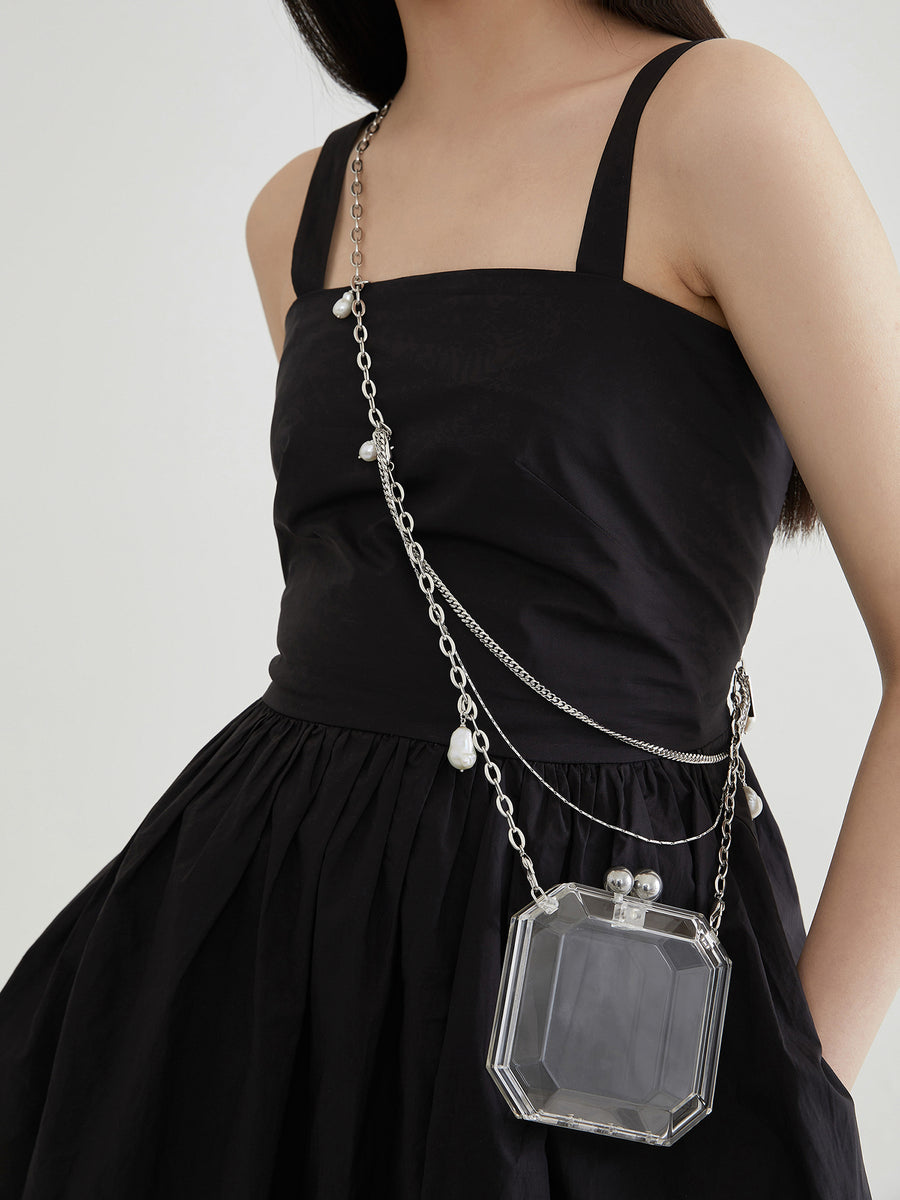 Gem Bag with Pearl Chain by fashion jewelry and accessory brand THEYKNOW