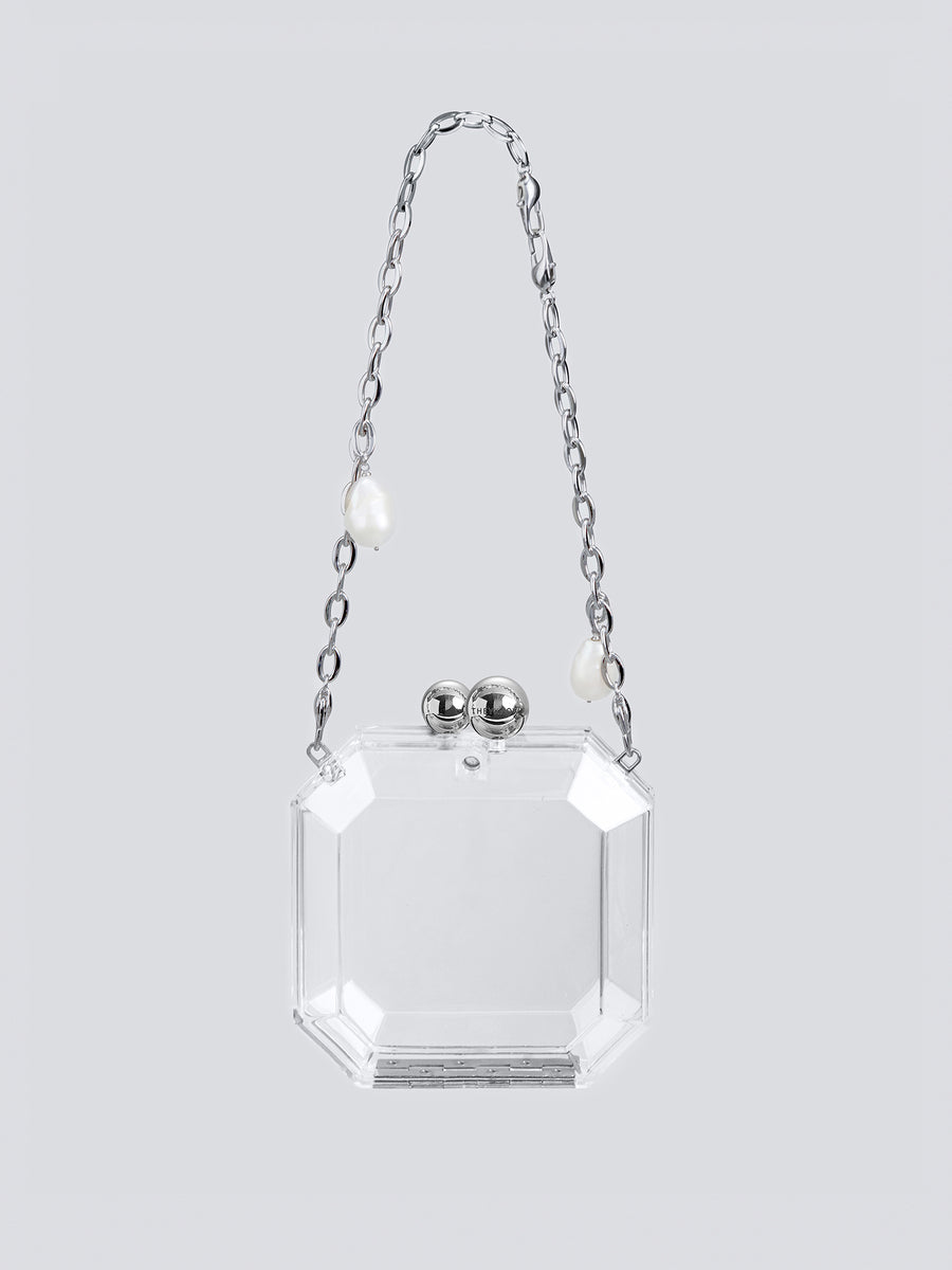 Gem Bag with Pearl Chain by fashion jewelry and accessory brand THEYKNOW